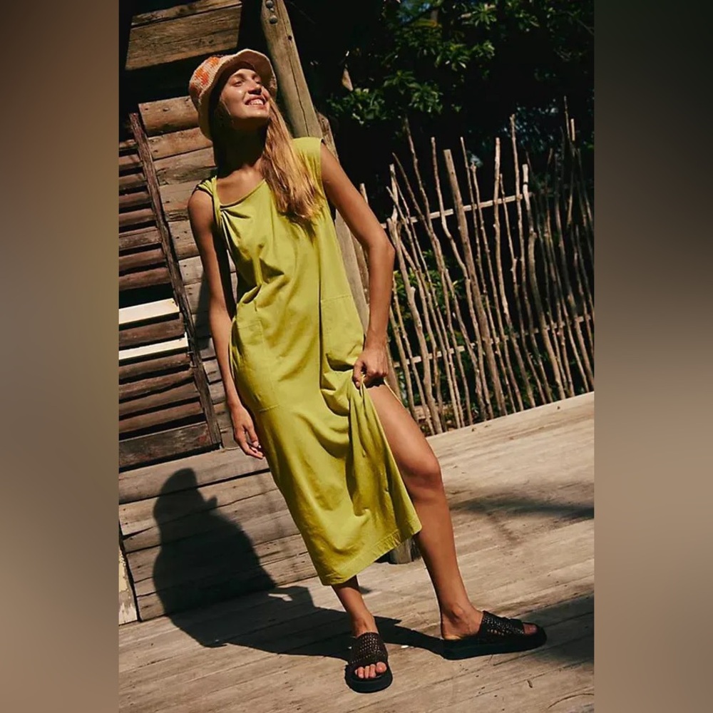 FP Beach Cream DREW TEE Long Beach Cover Maxi Dress